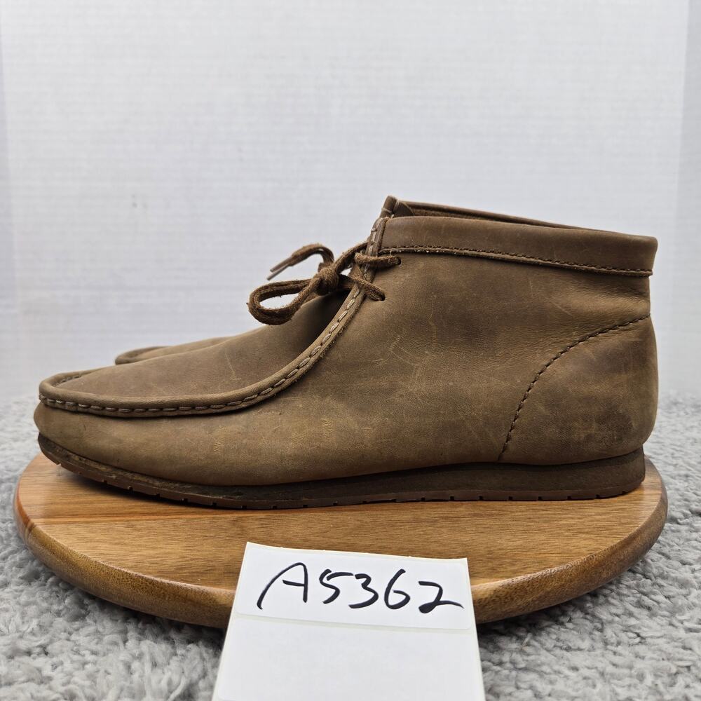 Clarks Mens 13 Wallabee Brown Leather Casual Lifestyle Moc Toe Chukka Boots